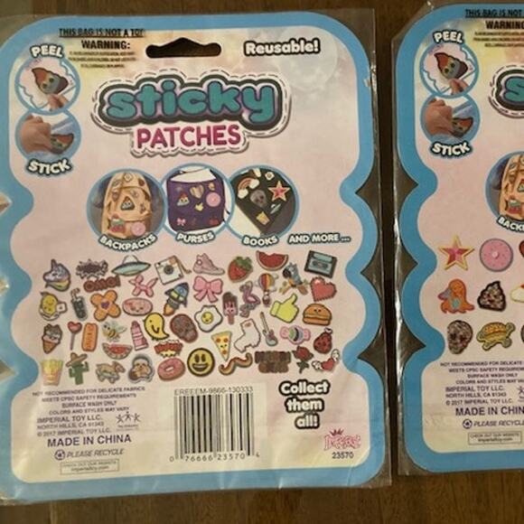 New! Reusable Sticky Patches - Lemon, Flamingo, Strawberry Patch - Picture 2 of 3